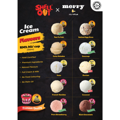 Shell Out Merry Ice Cream Menu